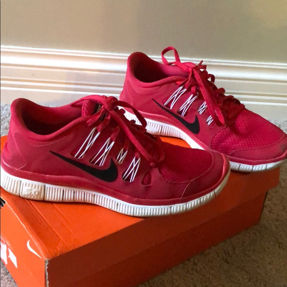 Nike Free 5.0 Red Tennis Shoes